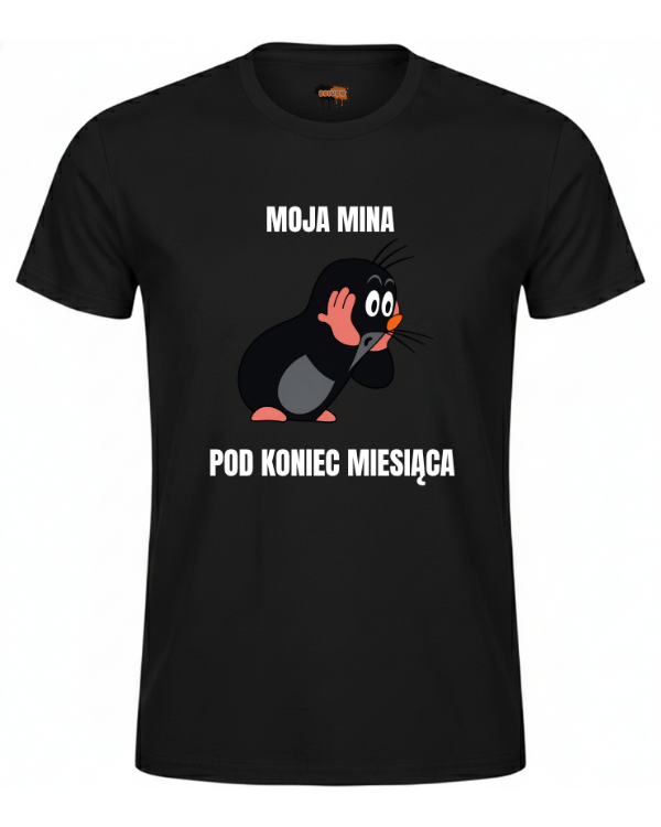 Bawełniana koszulka - Moja mina pod koniec miesiąca