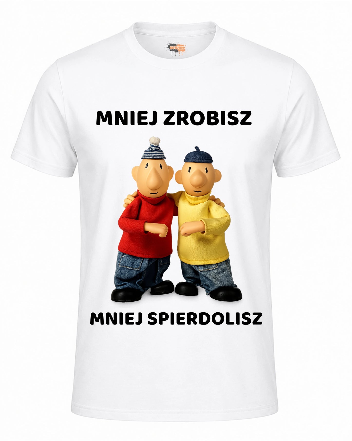 Bawełniana koszulka -  MNIEJ ZROBISZ MNIEJ SPIERDOLISZ