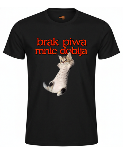 Bawełniana koszulka - Brak Piwa mnie Dobija