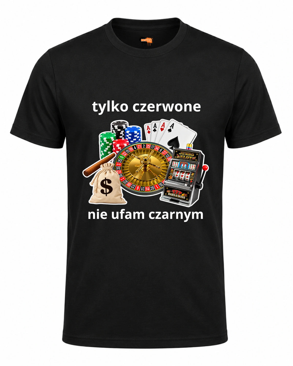 Bawełniana koszulka - Tylko czerwone, nie ufam czarnym