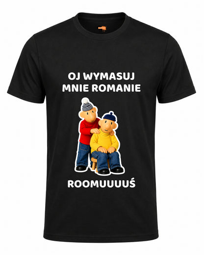 Bawełniana koszulka - OJ WYMASUJ MNIE ROMANIE ROOMUUUUŚ