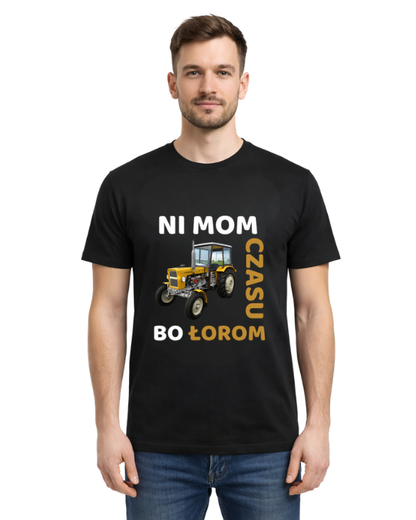 Bawełniana koszulka - Ni mom czasu bo łorom