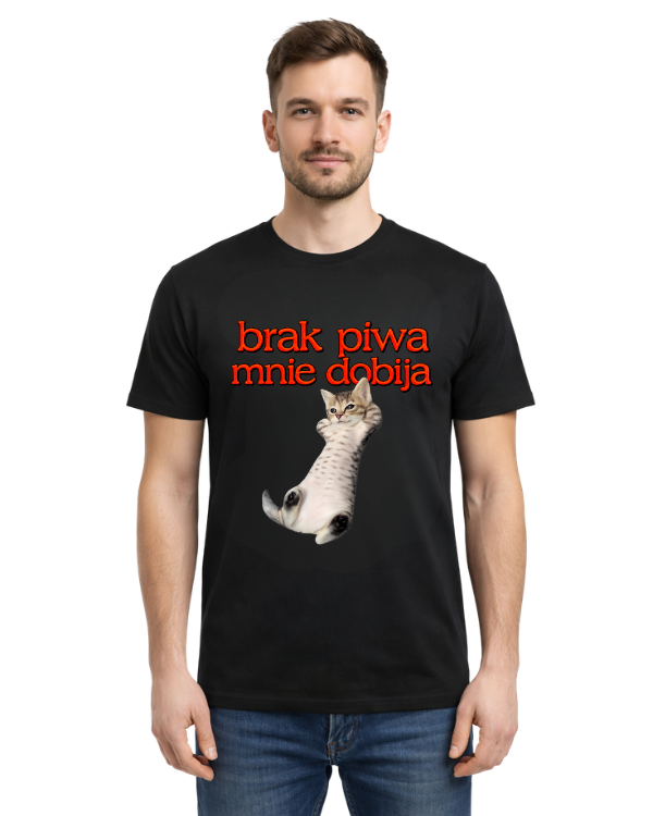 Bawełniana koszulka - Brak Piwa mnie Dobija
