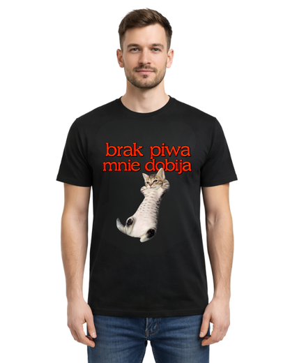 Bawełniana koszulka - Brak Piwa mnie Dobija