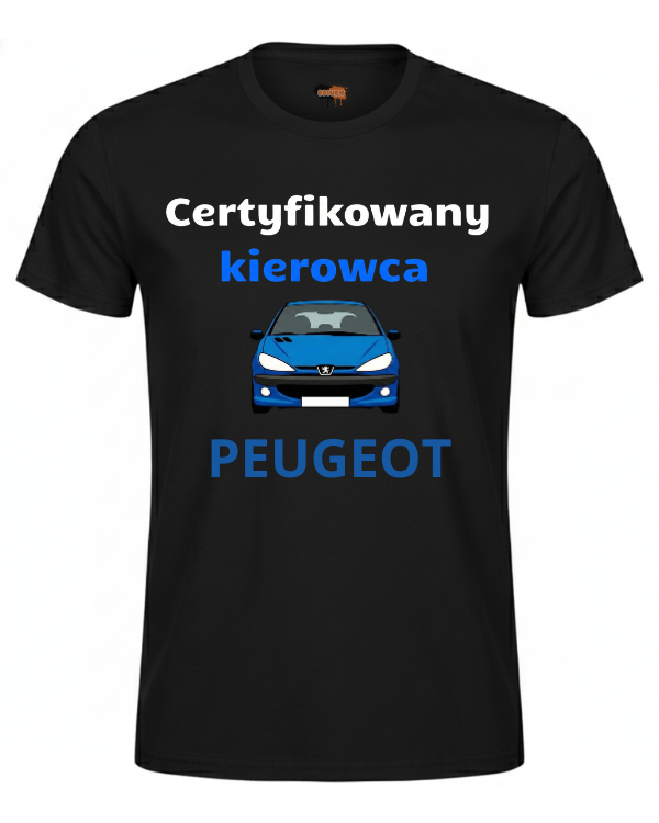 Bawełniana koszulka - Certyfikowany kierowca peugeot