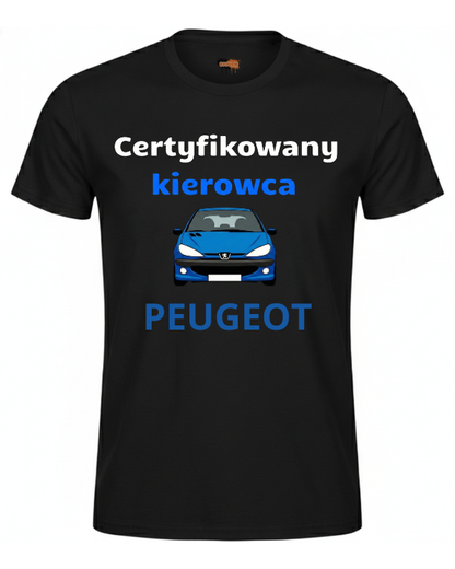 Bawełniana koszulka - Certyfikowany kierowca peugeot