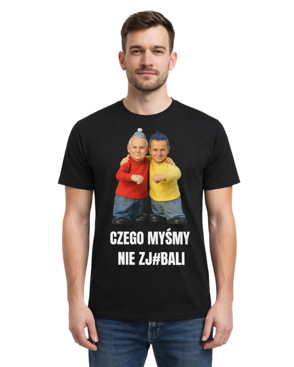 Bawełniana koszulka - CZEGO MYŚMY NIE ZJ#BALI - TUSK I KACZYŃSKI