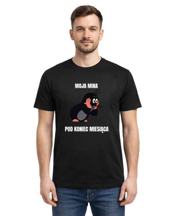 Bawełniana koszulka - Moja mina pod koniec miesiąca