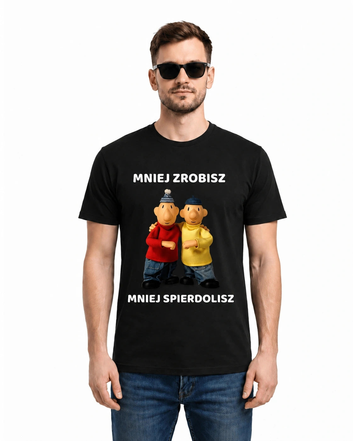 Bawełniana koszulka -  MNIEJ ZROBISZ MNIEJ SPIERDOLISZ