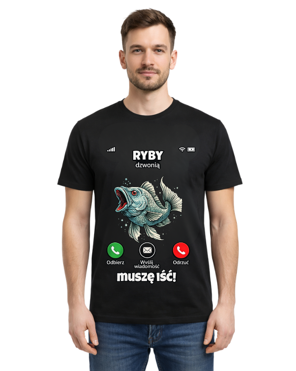 Bawełniana koszulka - Ryby dzwonią muszę iść