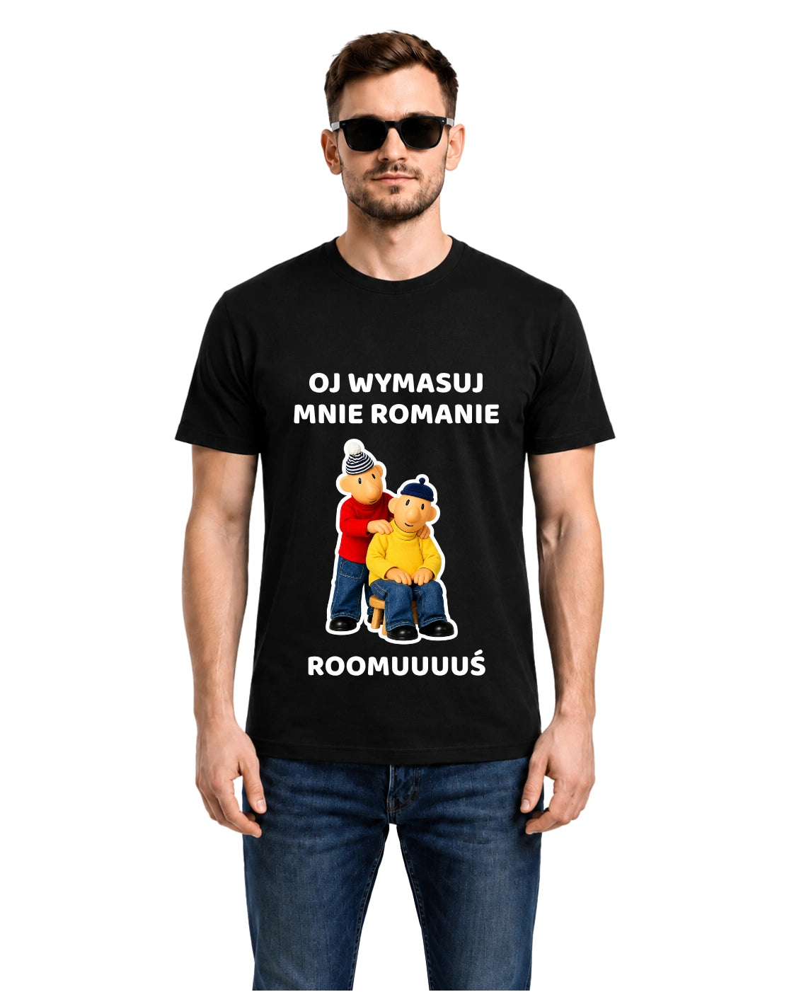 Bawełniana koszulka - OJ WYMASUJ MNIE ROMANIE ROOMUUUUŚ