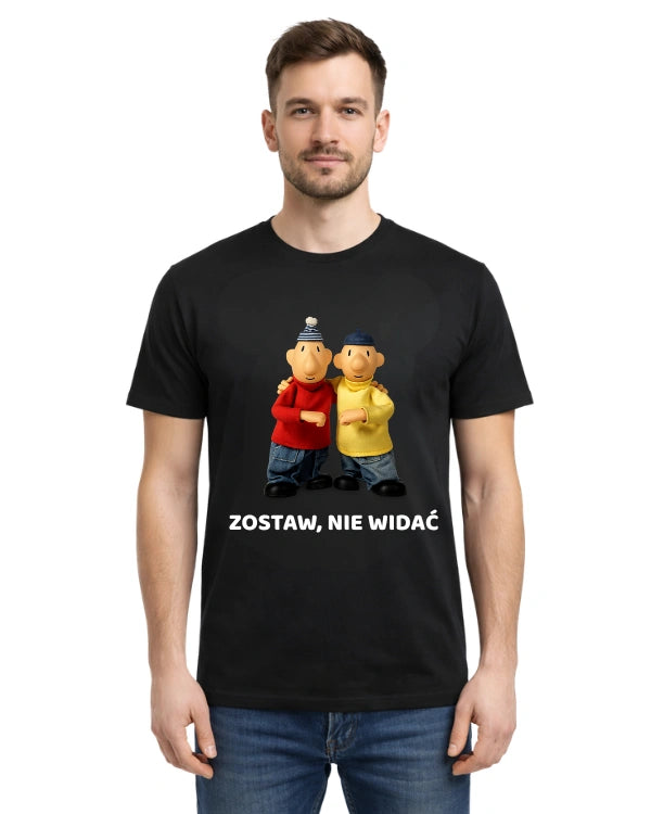 Bawełniana koszulka -  ZOSTAW, NIE WIDAĆ